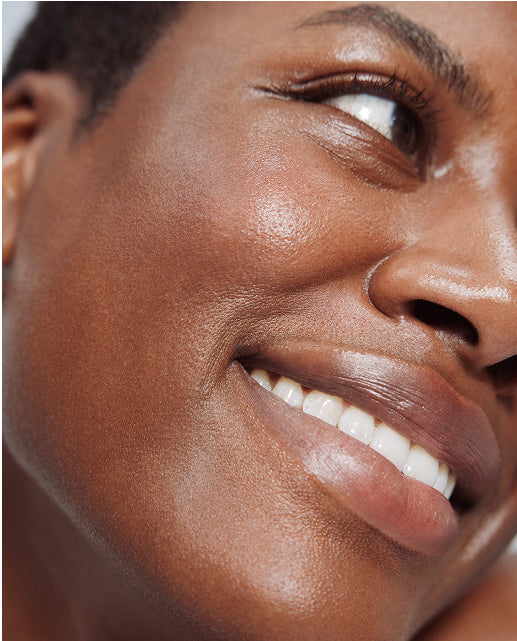 Healthy, luminous complexion after hydrating facial and skincare