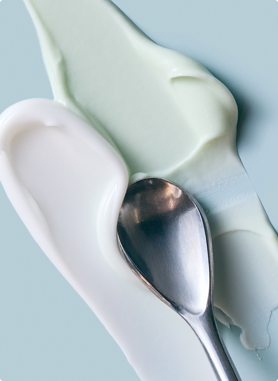 Product texture shot of clinically proven skincare products