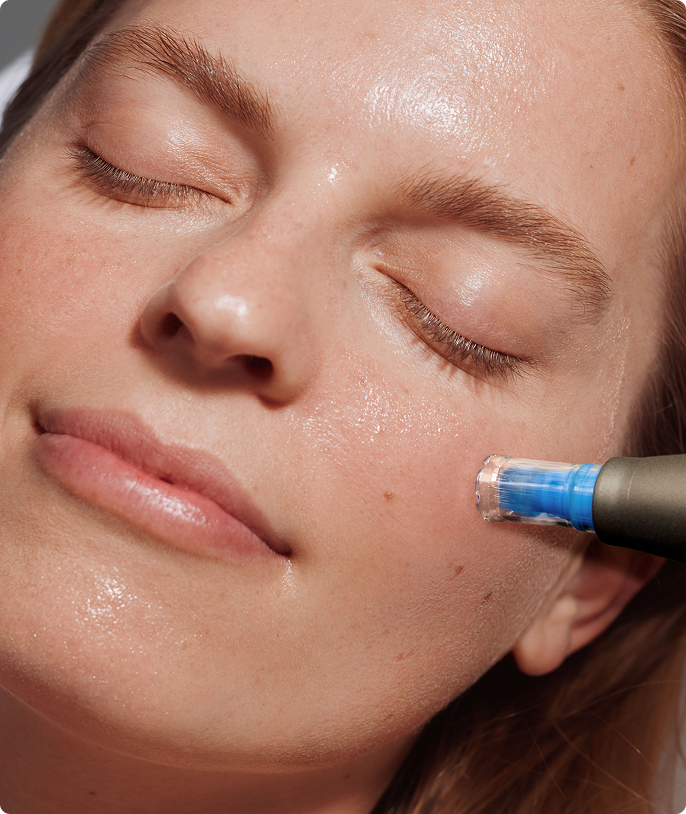 client getting a laser facial at Heyday